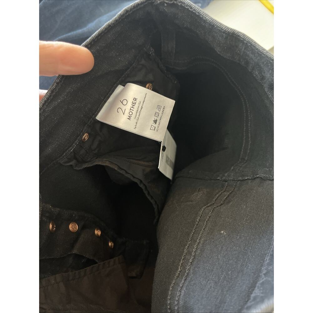 NWT MOTHER The Stunner Zip Fly Ankle Fray Stretch Denim Baa Baa Black‎ Sheep 26 - Picture 5 of 6